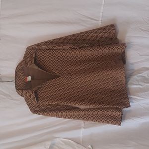 Vintage Herringbone open V-neckline knit